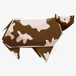 奶牛动物折纸素材
