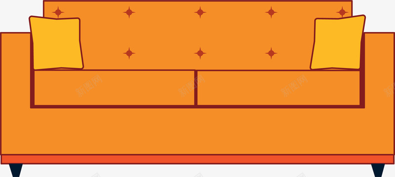 橘黄色沙发png免抠素材_新图网 https://ixintu.com 布料沙发 橘黄色 沙发 沙发线稿 沙发设计 皮质沙发