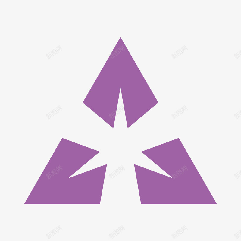 紫色镂空三角形矢量图ai免抠素材_新图网 https://ixintu.com 三角型 三角形 紫色 镂空 矢量图