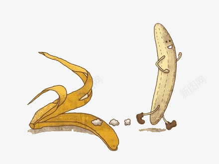 逃跑的香蕉png免抠素材_新图网 https://ixintu.com 创意 插画 跑步 逃跑 香蕉