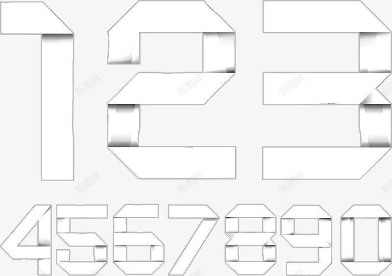 阿拉伯艺术数字png免抠素材_新图网 https://ixintu.com 折纸 数字 艺术字 阿拉伯