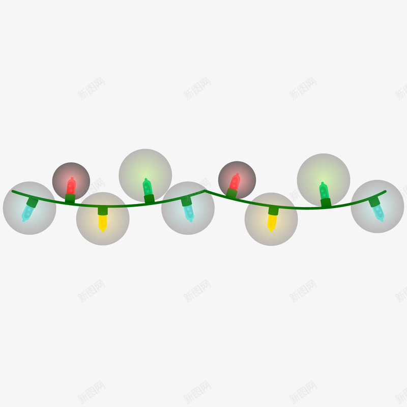 红绿黄蓝灰色圣诞彩灯串矢量图ai免抠素材_新图网 https://ixintu.com 圣诞 彩灯串 灰色 红色 绿色 节日 蓝色 装饰 黄色 矢量图