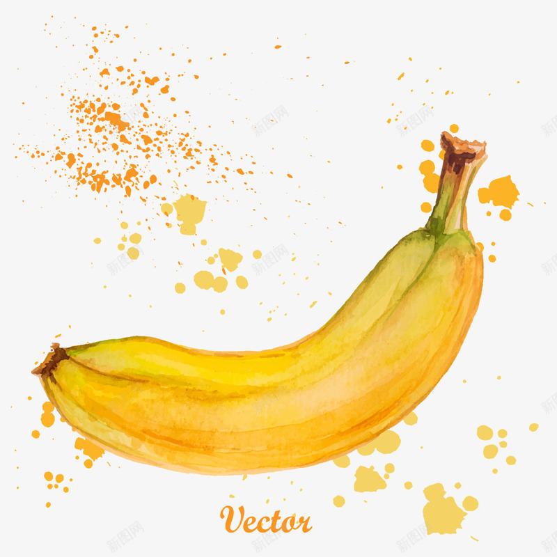 水彩香蕉png免抠素材_新图网 https://ixintu.com 卡通水果 水彩水果 水彩香蕉 水果 矢量水果 矢量香蕉