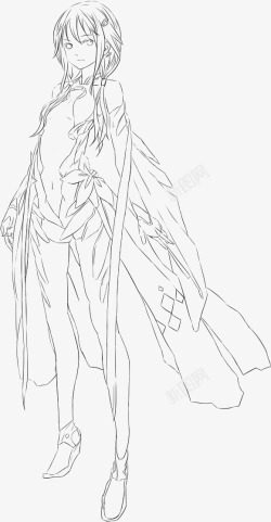形象稿线描人物手绘高清图片