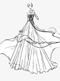 婚纱设计稿唯美线条婚纱图标高清图片