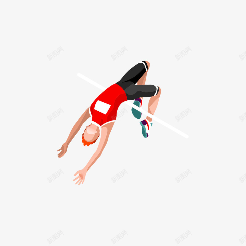 跳杆和运动员png免抠素材_新图网 https://ixintu.com 体育 手绘 运动员