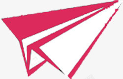 手绘粉色折纸飞机素材