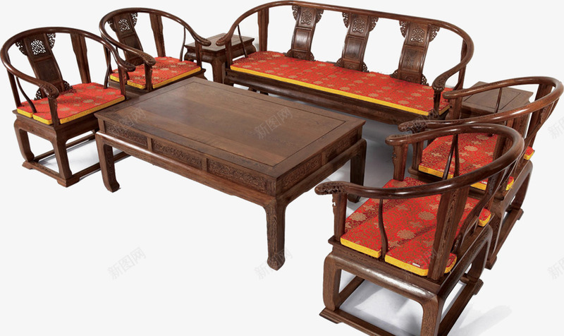 茶具木头桌椅png免抠素材_新图网 https://ixintu.com 中国风 古典 古风 木头 桌椅 红木