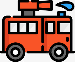 公共服务红色消防车卡通图标高清图片