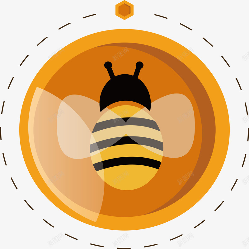 蜂蜜logo图标png_新图网 https://ixintu.com logo设计 健康 卡通 蜂蜜
