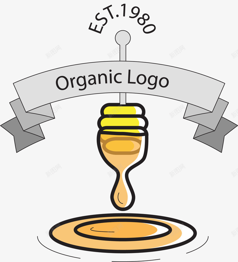滴下的蜂蜜logo图标png_新图网 https://ixintu.com 卡通 标志 蜂蜜