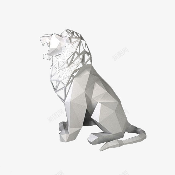 多边形半镂空狮子png免抠素材_新图网 https://ixintu.com 动物 卡通 绘图 设计