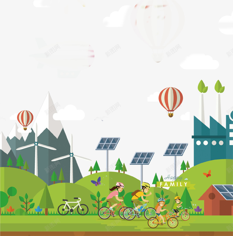卡通创意自行车比赛海报插画psd设计背景_新图网 https://ixintu.com 低碳 创意设计 卡通 山地 比赛 海报 自行车