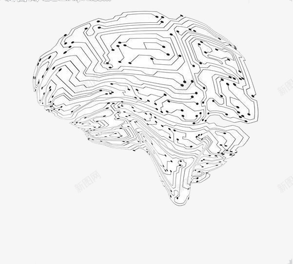 科技大脑线稿png免抠素材_新图网 https://ixintu.com 人脑图 科技大脑线稿