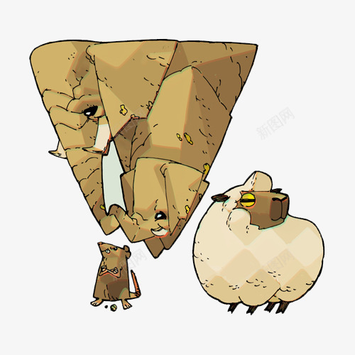 木头雕刻的动物集合png免抠素材_新图网 https://ixintu.com 动漫动画 动物 卡通手绘 大象 小绵羊 小老鼠