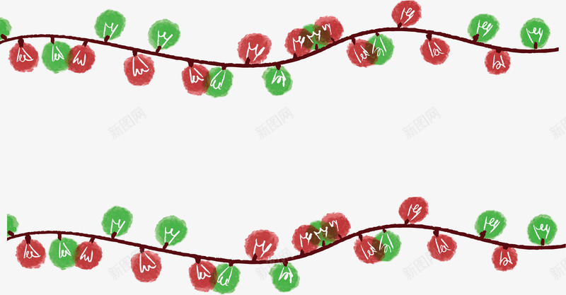 红绿色彩灯边框png免抠素材_新图网 https://ixintu.com 圣诞彩灯 圣诞节 彩灯 彩灯边框 矢量png 红绿彩灯