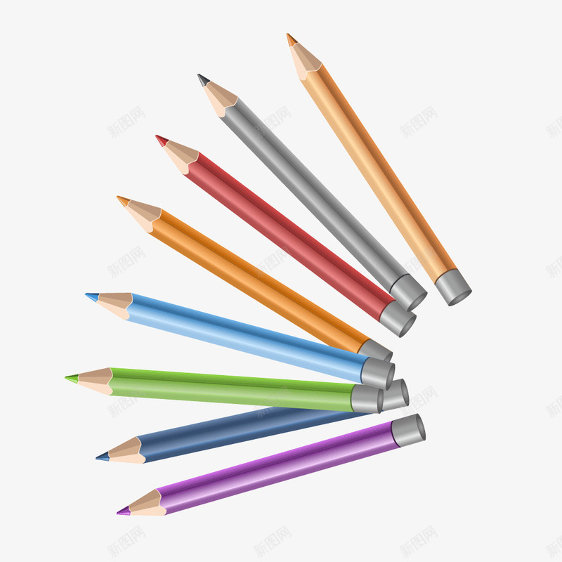 彩色铅笔绘画工具文具png免抠素材_新图网 https://ixintu.com 工具 彩色 文具 绘画 铅笔
