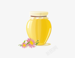 手绘蜂蜜瓶素材