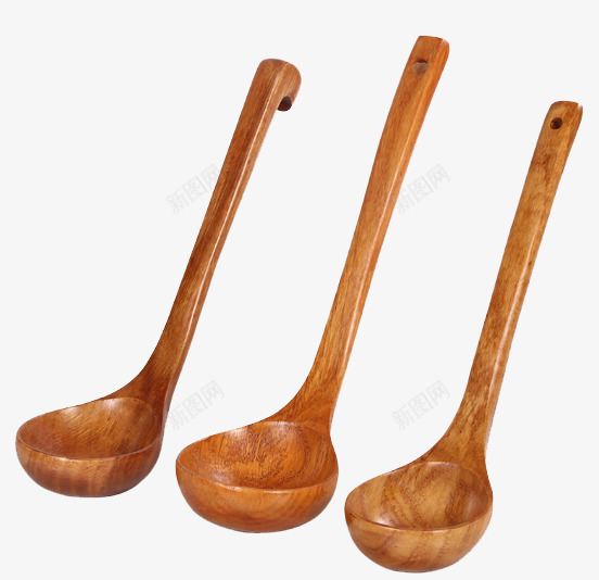 三把木头勺子png免抠素材_新图网 https://ixintu.com 产品实物 勺子 日用百货 木头