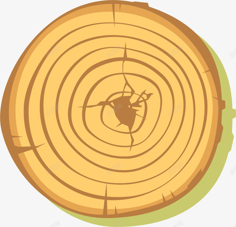 黄色圆形镂空年轮png免抠素材_新图网 https://ixintu.com 圆形年轮 年轮 树木的年龄 矢量年轮 矢量树木年轮 镂空 黄色