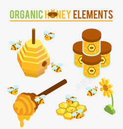 蜂蜜饼卡通蜜蜂蜂蜜装饰高清图片
