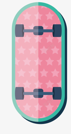 卡通粉色滑板车矢量图素材