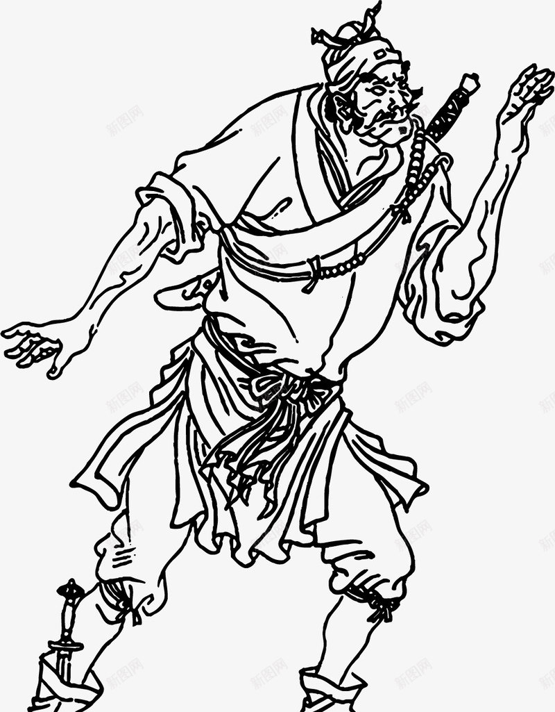 水浒108将人物线稿png免抠素材_新图网 https://ixintu.com 水浒人物 水浒传 线条 线稿图 速写