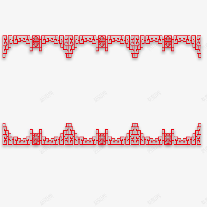 红色镂空边框png免抠素材_新图网 https://ixintu.com 古风 红色 边框 镂空