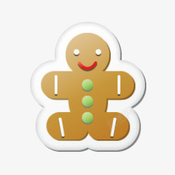 gingerbread圣诞贴纸姜饼图标高清图片