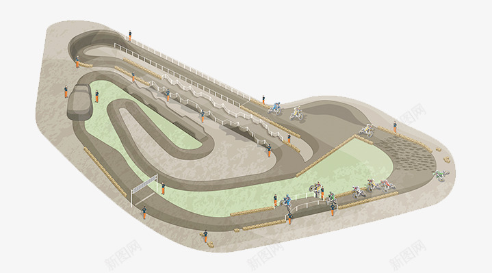 越野赛道psd免抠素材_新图网 https://ixintu.com 比赛 比赛专用 环形赛道 赛车跑道 越野车