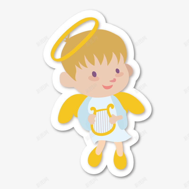 小天使png免抠素材_新图网 https://ixintu.com 可爱 小天使 扁平
