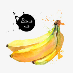 Banana香蕉水墨画素材