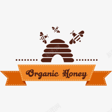 蜂蜜时尚标签图标图标