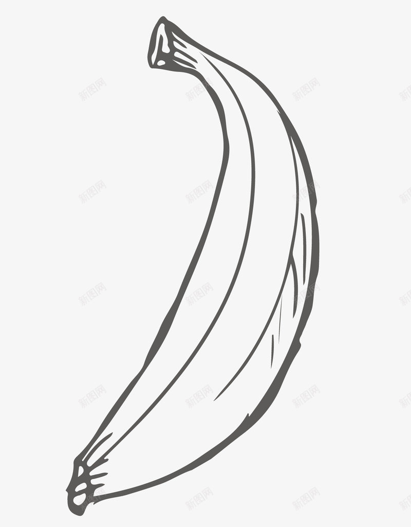 甜点香蕉矢量图ai免抠素材_新图网 https://ixintu.com 可口 水果蔬菜 美味 香蕉 黑白 矢量图