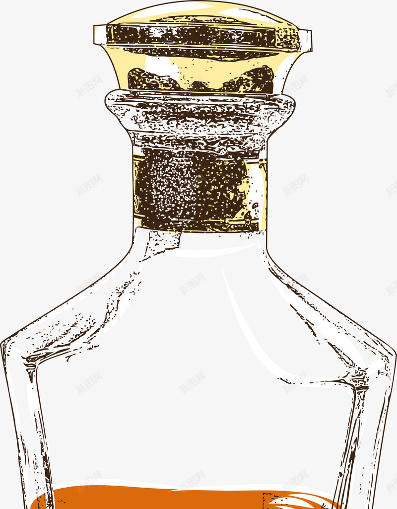 洋酒装饰图案png免抠素材_新图网 https://ixintu.com 免抠PNG 外国酒 威士忌 插图 插画 线稿 酒品 酒类