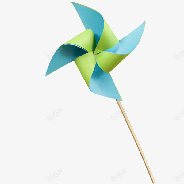 蓝绿色折纸风车png免抠素材_新图网 https://ixintu.com 儿童 折纸 蓝绿色 风车
