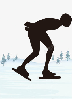 滑冰冰雪游矢量图素材