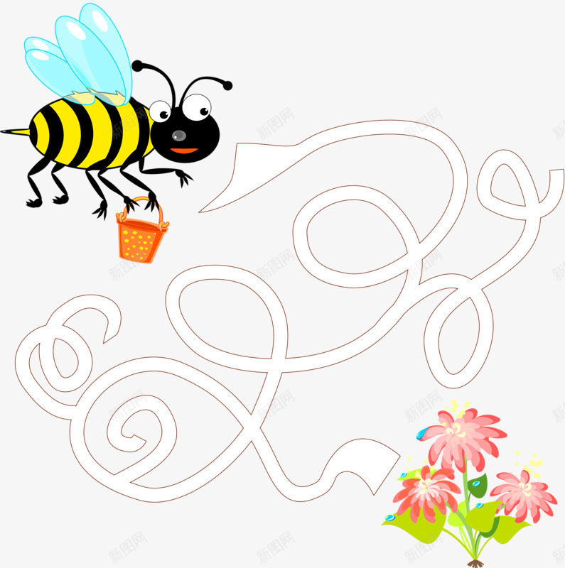 蜜蜂采花png免抠素材_新图网 https://ixintu.com 蜂蜜 蜜蜂 酿蜜 采花