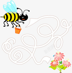 蜜蜂采花素材