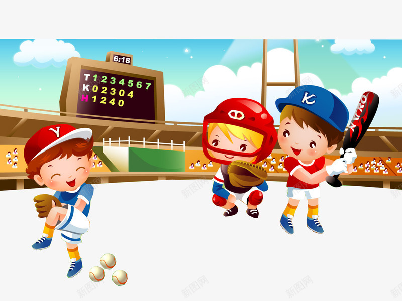 棒球比赛png免抠素材_新图网 https://ixintu.com 学生 校园运动会 棒球 比赛 观众