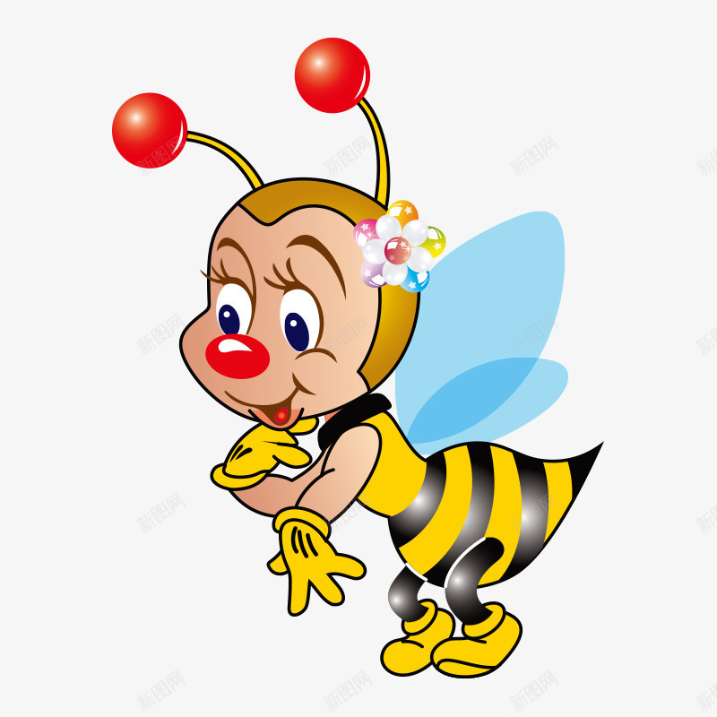 蜜蜂卡通png免抠素材_新图网 https://ixintu.com 卡通 可爱 昆虫 生态 红色 绿色 自然 蜂蜜 蜜蜂 采蜜