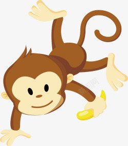 香蕉猴子矢量图素材