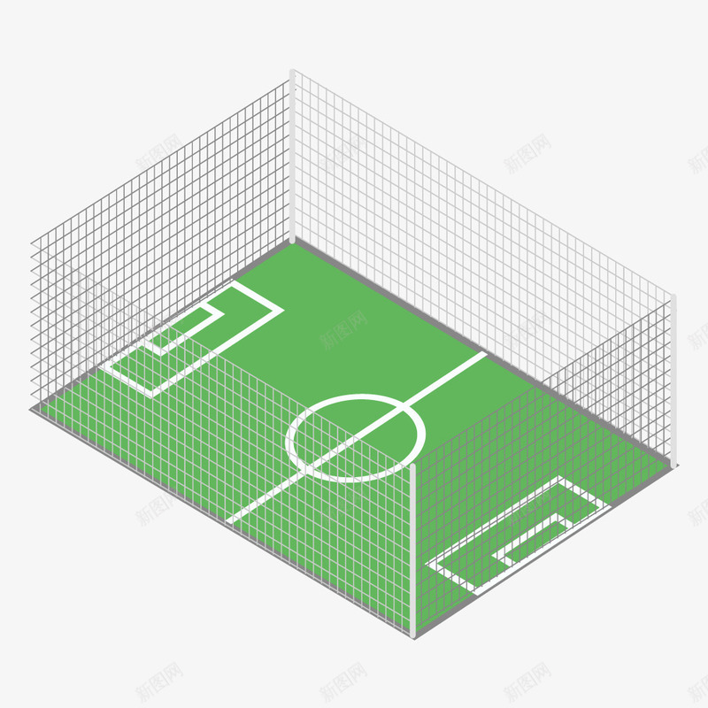 卡通足球场矢量图ai免抠素材_新图网 https://ixintu.com 创意卡通 卡通 卡通插图 插图 比赛场地 足球场 矢量图