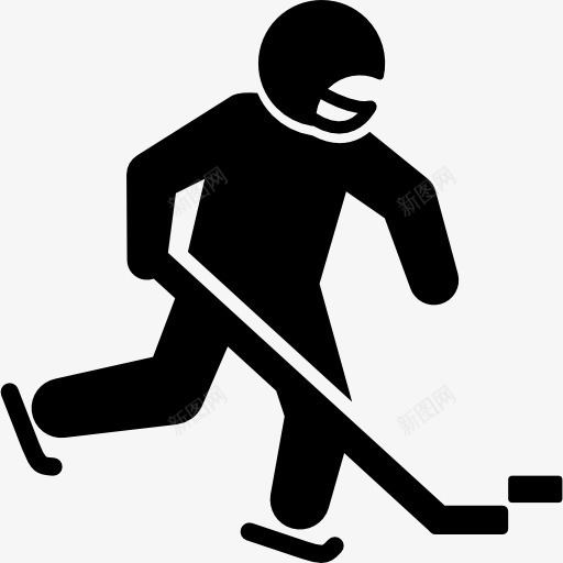 冰球运动员与坚持图标png_新图网 https://ixintu.com 体育 头盔 播放器 棒 运动 运动员