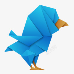 origami折纸推特鸟令人惊叹的微博鸟图标高清图片