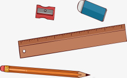 铅笔直尺文具素材