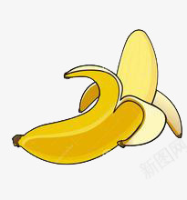 剥开的香蕉png免抠素材_新图网 https://ixintu.com 水果 香蕉 黄色