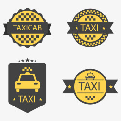 出租车服务的标志徽章素材