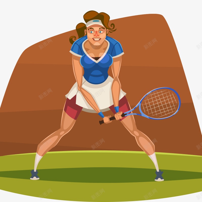 卡通网球队员psd免抠素材_新图网 https://ixintu.com 卡通网球队员 打球 网球 网球比赛 网球队员 运动员