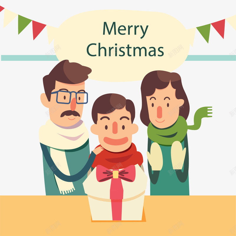 卡通圣诞家庭png免抠素材_新图网 https://ixintu.com 一家人 卡通家庭 圣诞矢量 圣诞素材 家庭 礼物